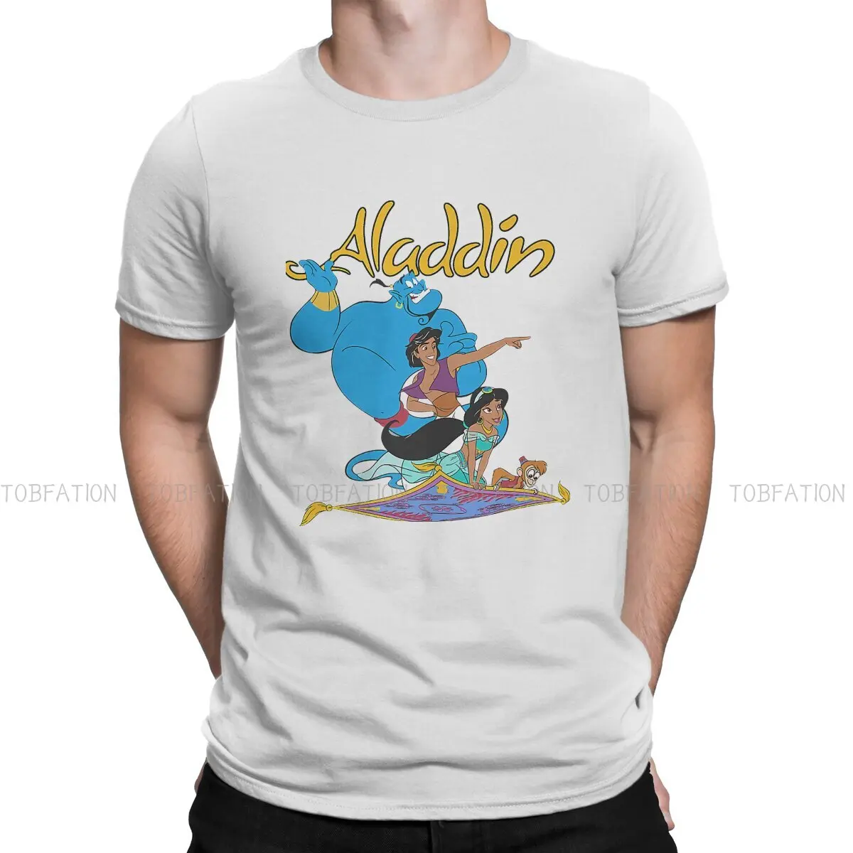 

Футболка Disney Aladdin с изображением фильма «человек», Классическая Волшебная ковровая дорожка, незаменимая модная футболка, оригинальные свит...