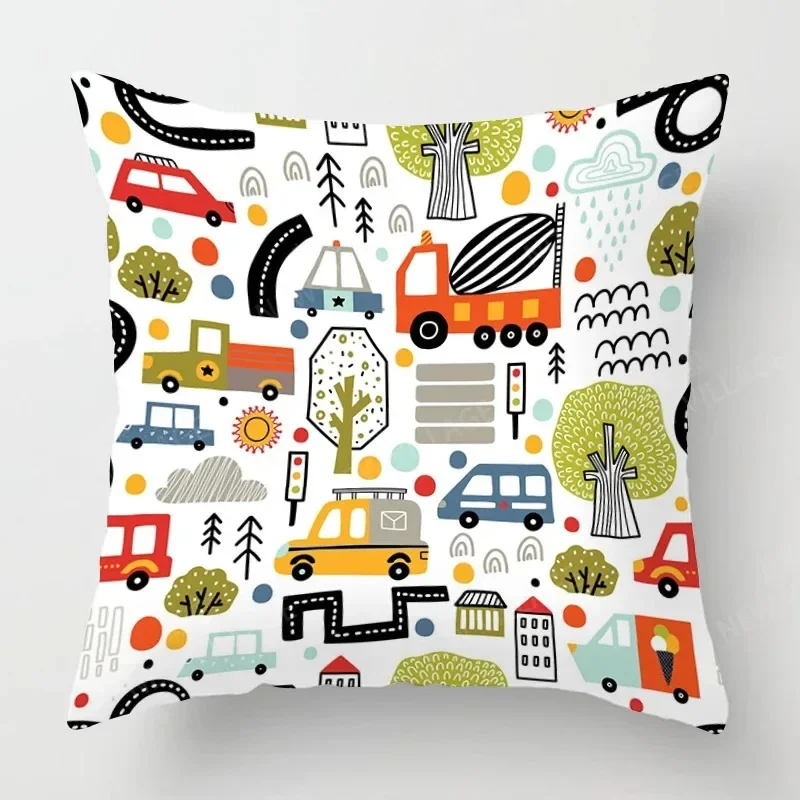 

Милый детский вид подходит для детей, квадратный чехол для подушки, полиэстер, диван, спальня, гостиная, наволочка, украшение