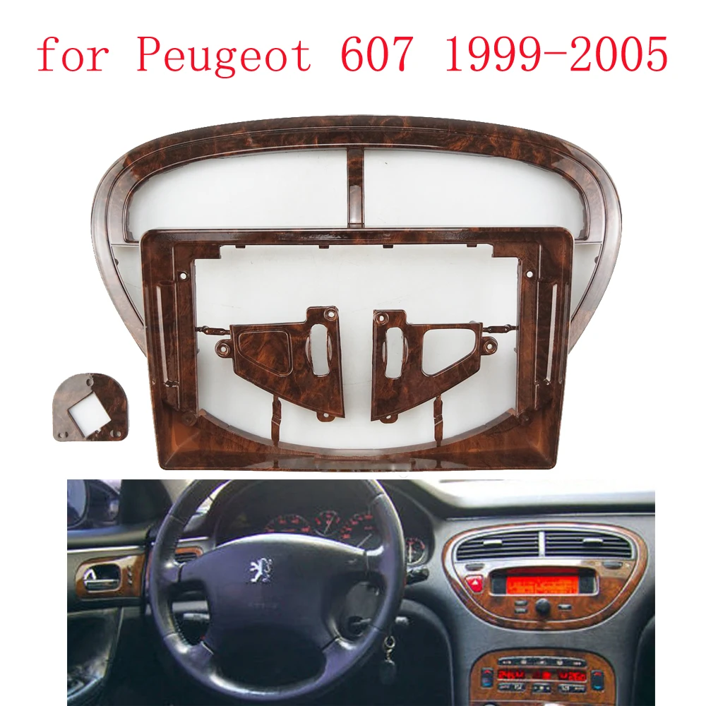 

9-дюймовая Автомобильная панель Fascia ДЛЯ Peugeot 607 1999-2005, комплект для приборной панели, устанавливаемая, Facia консоль, ободок, GPS-адаптер, 9-дюймовая пластина, обшивка