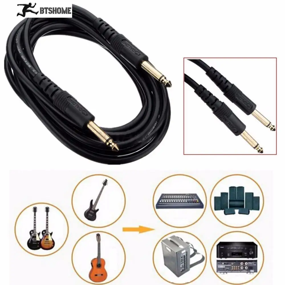 1 Pc Good Quality Musical Instruments 3M 10FT Guitar Black AMP Instrument Patch Straight Cable Cord