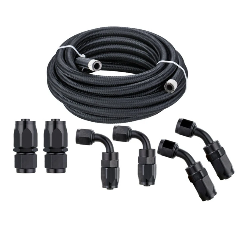 Гоночный автомобиль 20 футов 6 м 6AN топливный шланг Черный Плетеный Топливный с