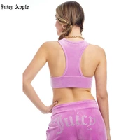 juicy apple tracksuit women summer new jogging velvet vest and shorts two piece set sewing suit outfit fashion woman clothing