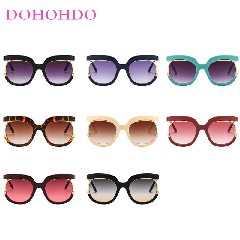 Модные индивидуальные круглые солнцезащитные очки большого размера для женщин и