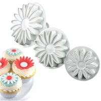 3pcs barberton daisy cake cookie mould tools flower sunflower plunger biscuit cutter fondant wedding kitchen baking decorating