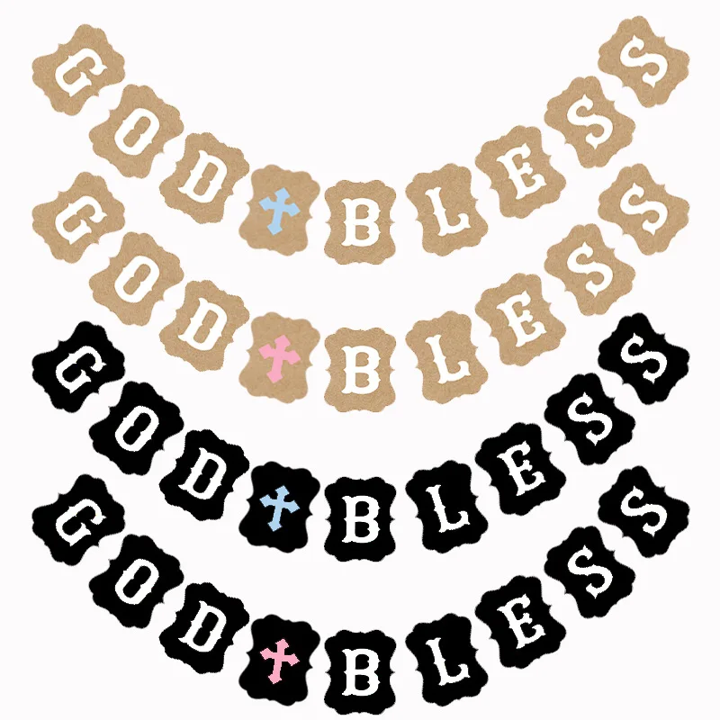 Пасхальный крест Богоматерь бумажный баннер гирлянда флажки крестины