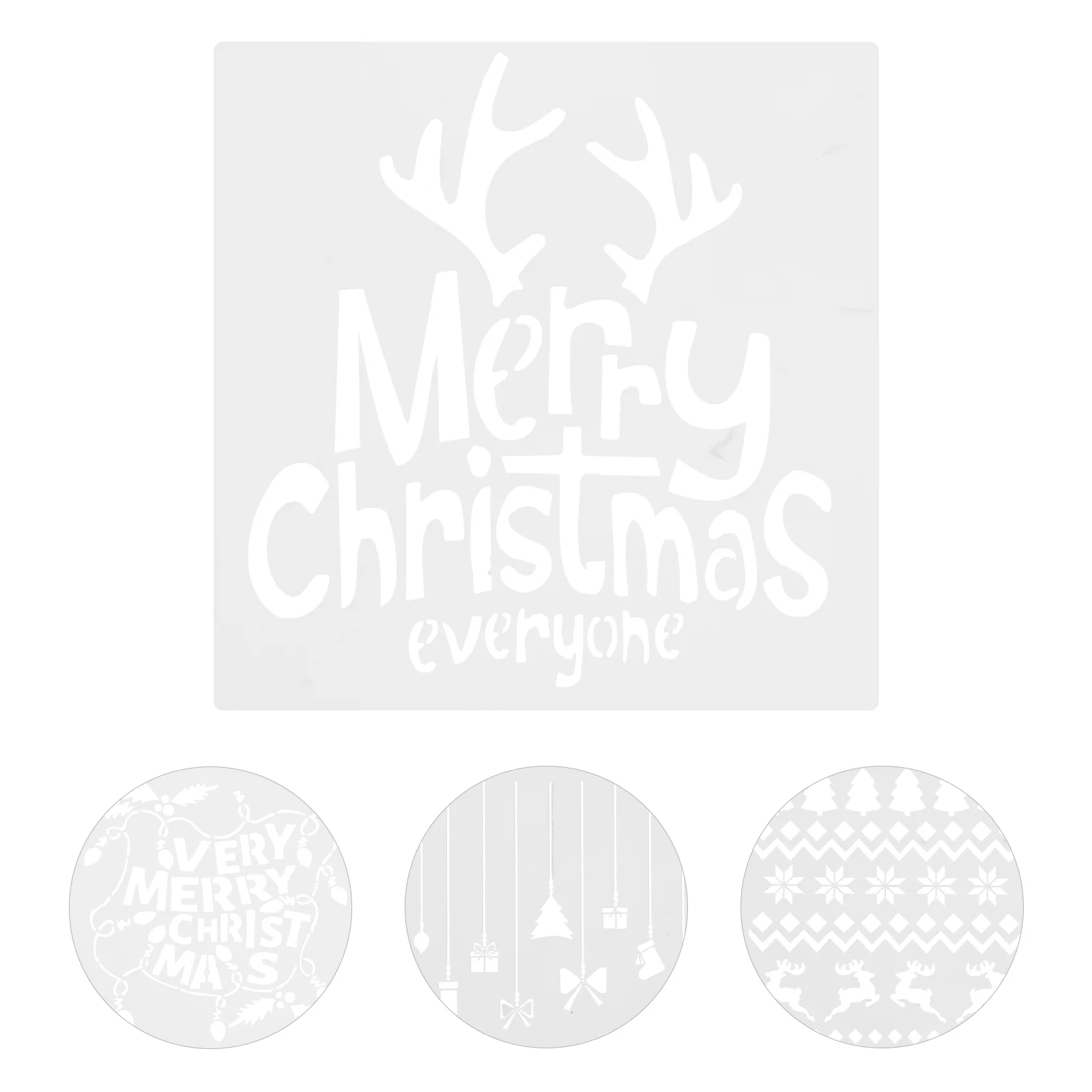 

12Pcs Reindeer Painting Template Printing Snowflake Floor Template Painting Bread Stencil DIY