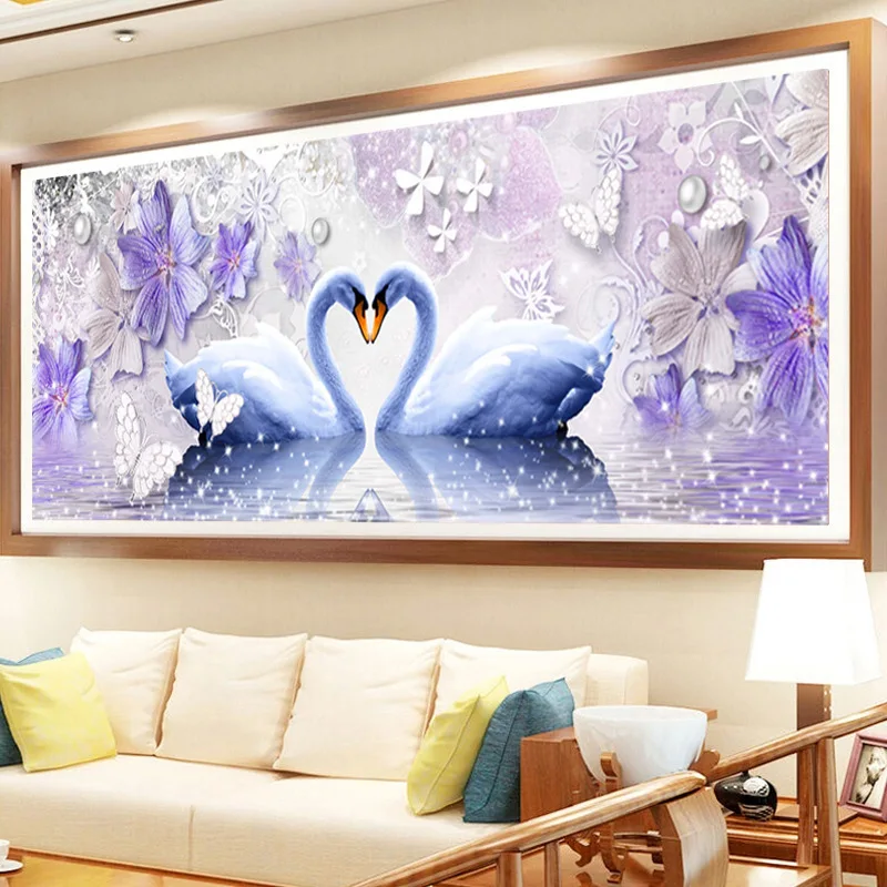 

5D Diamond Painting Swan Love Full Diamond Art Embroidery Large Office Living Room Home Decoration Diamond Cross Stitch Kits