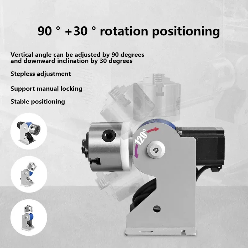 Волоконный лазерный маркировочный станок D80 вращающаяся головка трехкулачковое