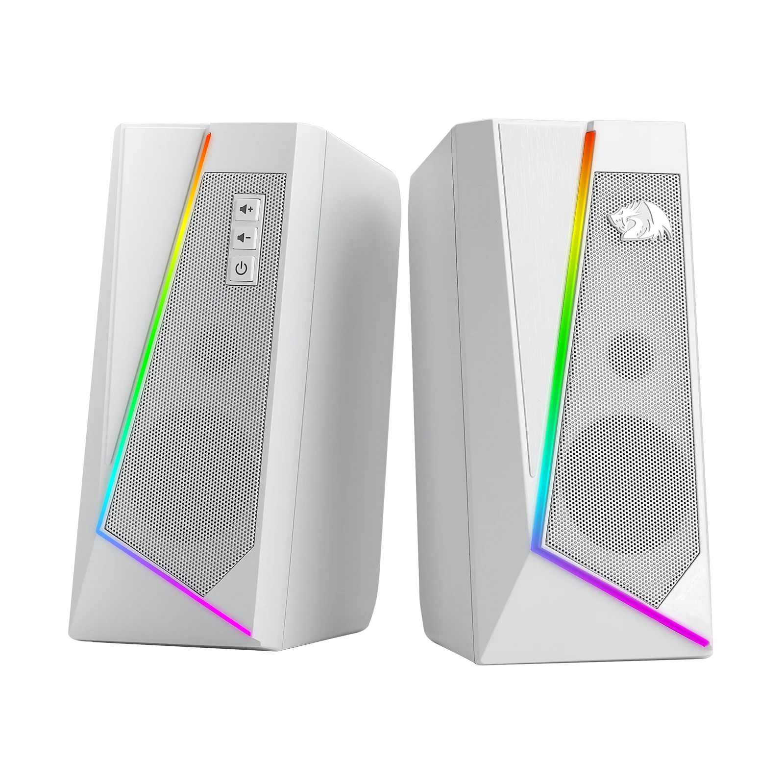 Настольные колонки Redragon GS520 RGB, стереоколонка 2,0 каналов для ПК с 6 цветными фоторежимами, улучшенный звук, белый/розовый