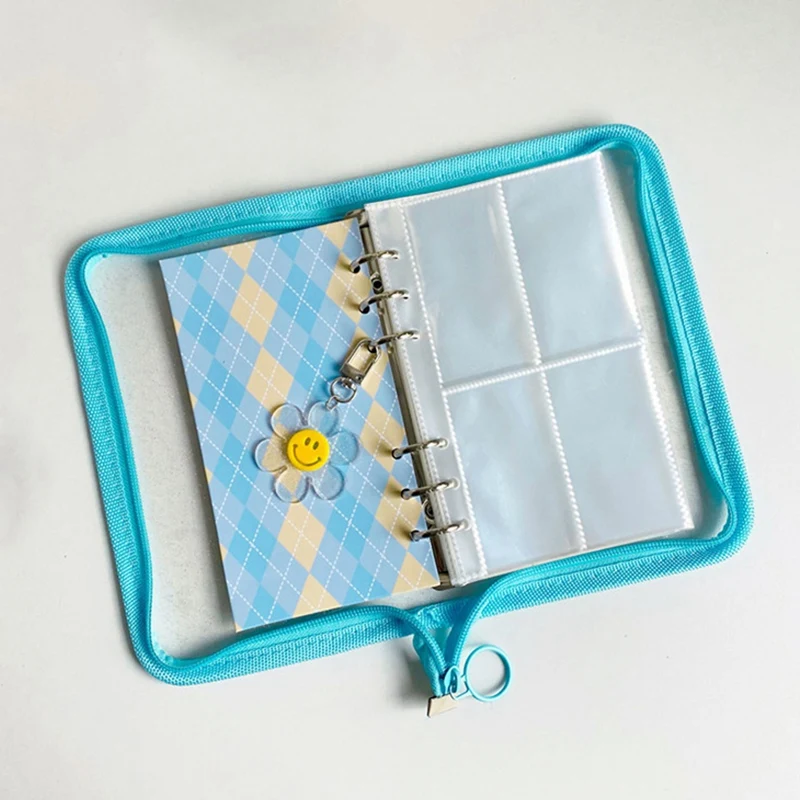 Папка на молнии с 30 шт. фоторукавами альбом Kpop блестящая папка для фотокарт