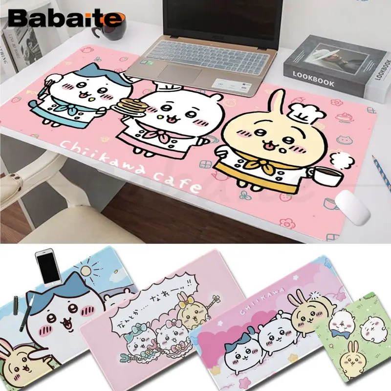 

Cute Chiikawa Mousepad girl pad Keyboards Mat Rubber Gaming mousepad Desk Mat Size for large Edge Locking Game Keyboard Pad
