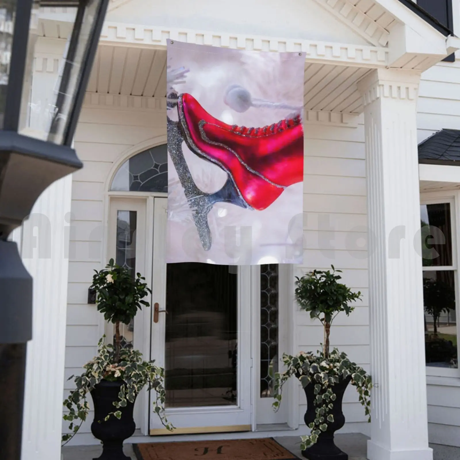 Белая Рождественская елка розовое украшение для катания на коньках уличный