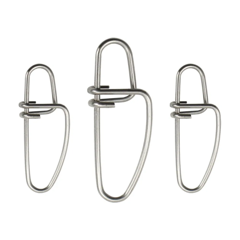 

100pcs Solid Rings Fishing Connector Stainless Steel Pin Solid Connector Stainless Steel Hooked Snaps Pin Fishing Snaps