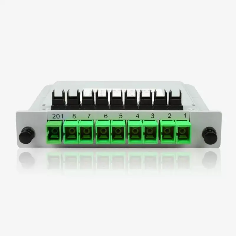 SC APC PLC 1X8 Fiber Optic FTTH Splitter Box PLC Splitter box Insert sheet Type Fiber Optical Coupler Splitter