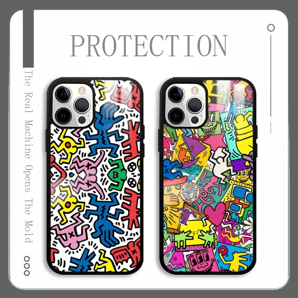 Модный чехол для телефона K-KEithS A-aring Art iPhone 16 15 14 13 12 11 Pro Xs Max Mini Plus Celulares Hard Funda