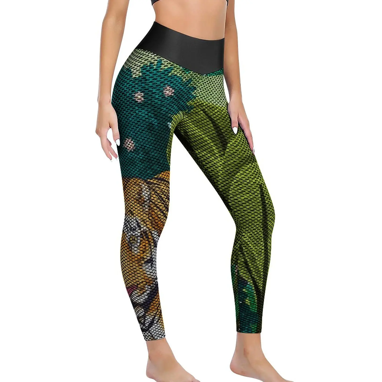 

Jungle Tiger Leggings Sexy Watercolor Wild Leaf Fitness Yoga Pants Push Up Seamless Sports Tights Women Cute Design Leggins Gift