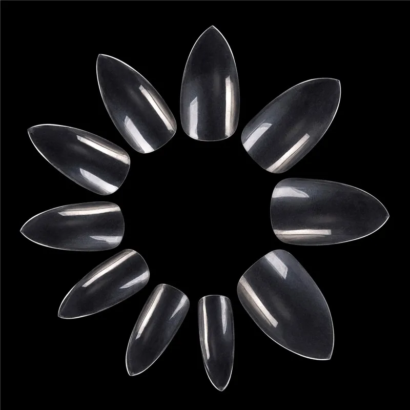 100 шт./коркор. накладные ногти короткий гроб Типсы для дизайна ногтей