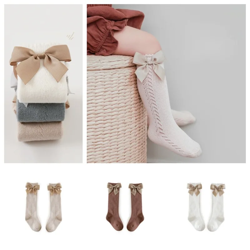 

Newborn Baby Socks Cute Big Bow Princess Girls Socks Children Knee High Infant Cotton Kids Socks Baby Stuff Accessories