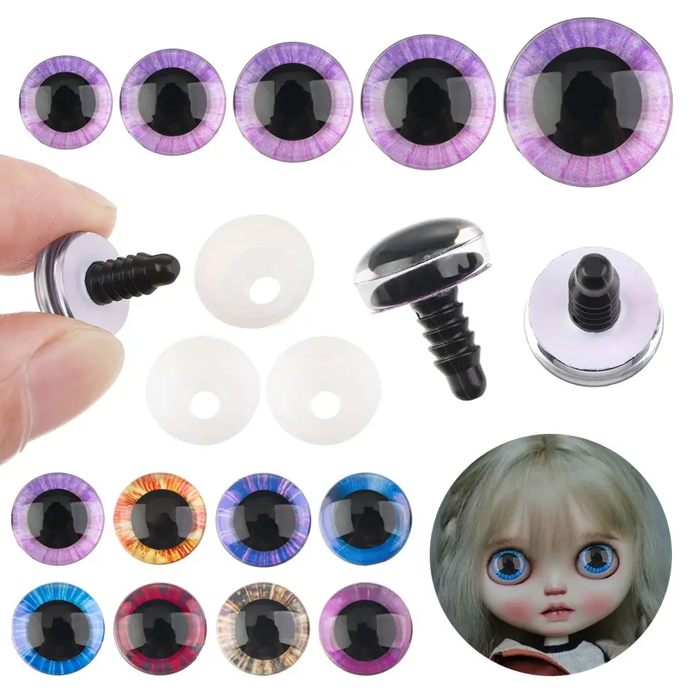 

1 Pair 3D Plastic Doll Eyes Plush Toys Making Bears Eyes Hemispherical Eye DIY Plush Doll Toys Accessories 14/16/18/20/25mm