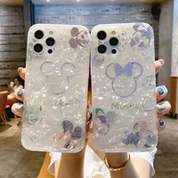 disney mickey cartoon phone cases for iphone 12 11 pro max xr xs max 8 x 7 2022 luxury lady girl soft silicone cover gift
