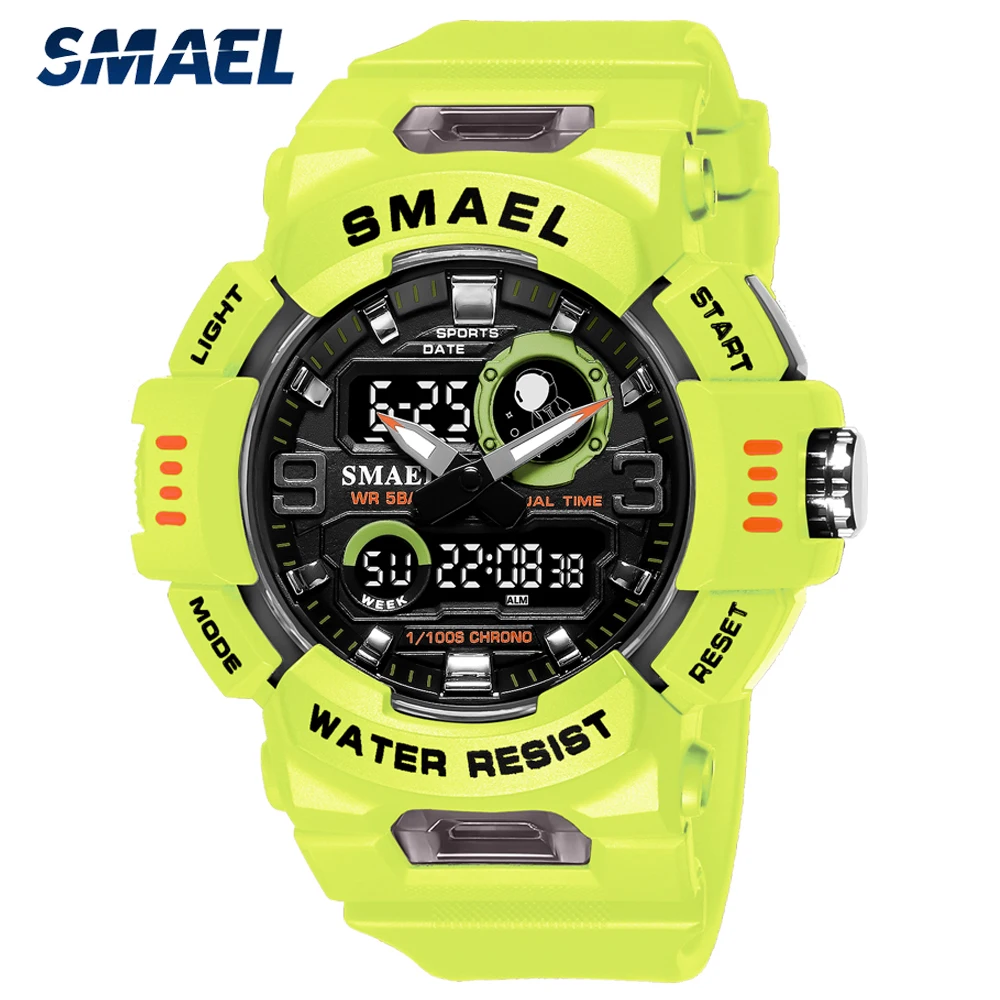 

SMAEL New Sports Men's Watches Military Dual Display Waterproof Quartz Watch Men Fashion Brand Analog Digital Date Wristwatch