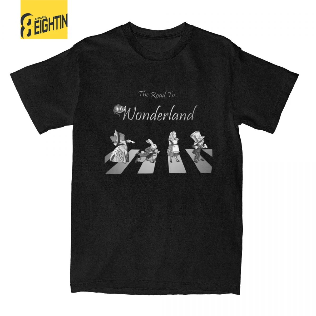 

Футболка женская/мужская с надписью «The Road To Wonderland», из 100% хлопка