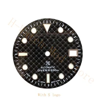 carbon fiber dial watch modified 29mm assembly japan nh35 automatic movement single calendar window seiko watch
