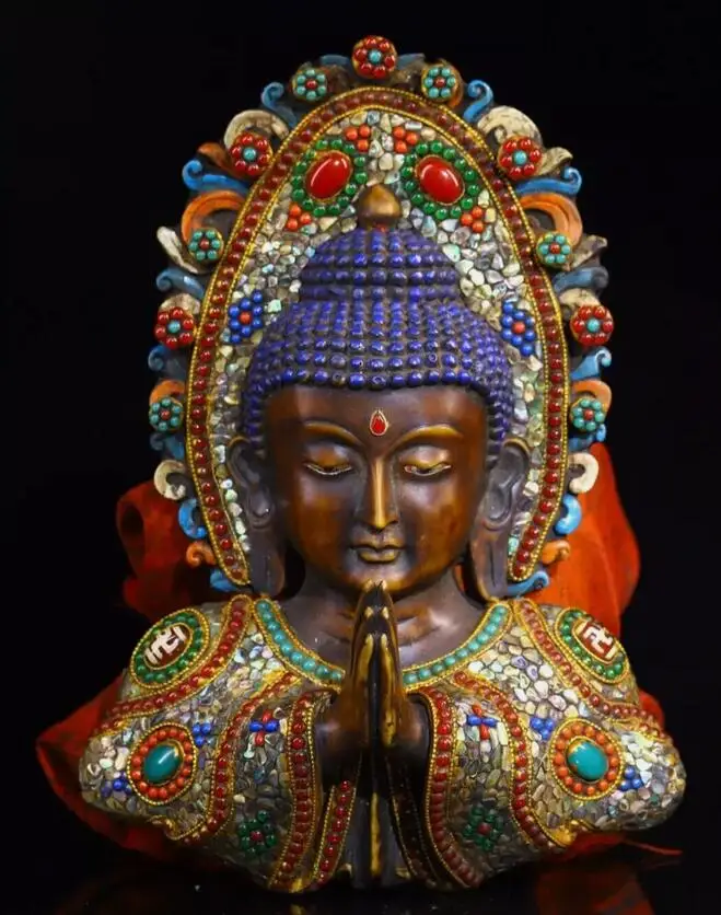 Тибетский непальский драгоценный камень с медной вставкой