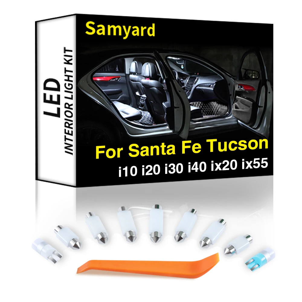 

Canbus For Hyundai i10 i20 i30 i40 ix20 ix35 ix55 Tucson Santa Fe Santafe Vehicle Interior LED Indoor Dome Map Light Kit