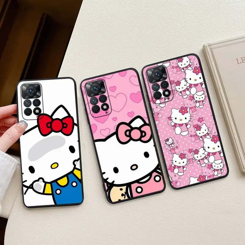 

Cute Sanrio hello kitty HelloKitty Phone Case For Redmi Note 11E 11S 11 10 9 Pro 9A K20 K30 K40 Soft Silicone Cover
