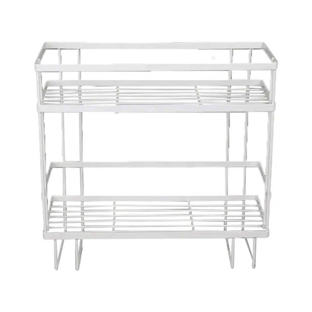 

Bathtub Trays Toilet Storage Holder Punch-free Space Saving Long-lasting 2 Layers Over Toilet Iron Shelf for Home