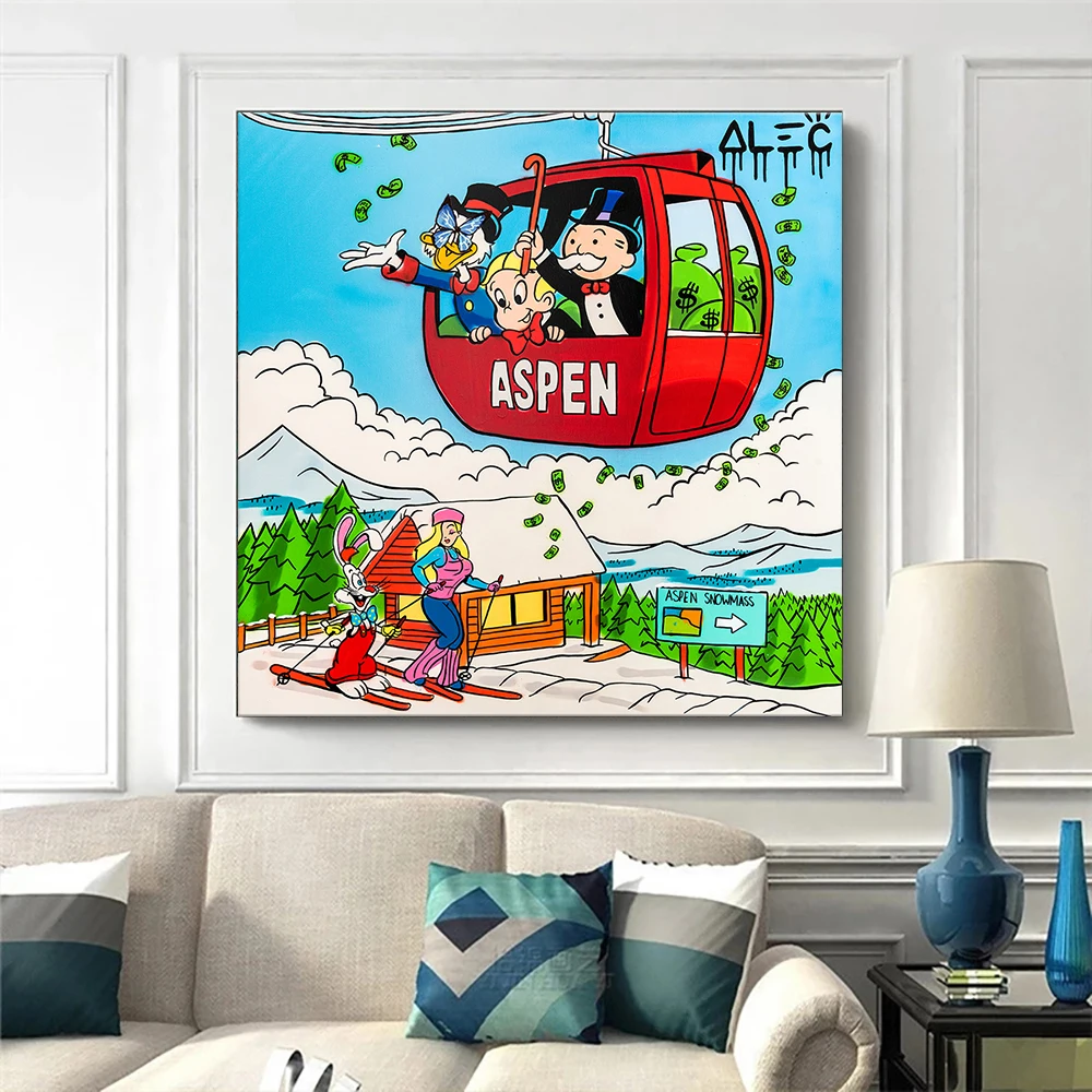 Граффити монополия картины на холсте рандомные принты современные Мультяшные