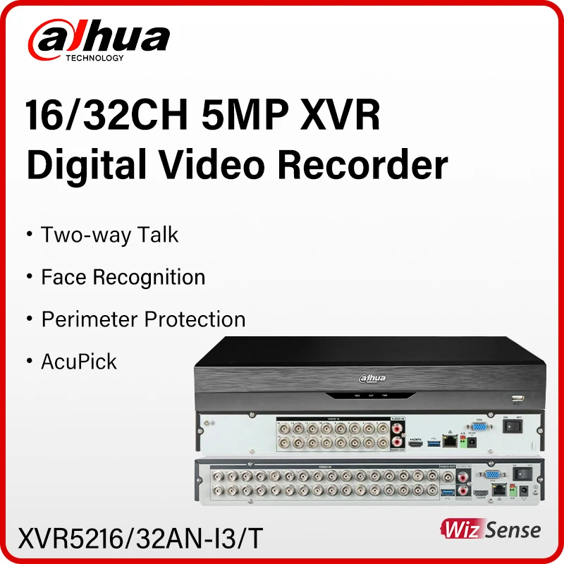 Фото Оригинальный цифровой видеорегистратор Dahua 5MP 16/32-канальный Penta-brid XVR WizSense для сетевых и аналоговых камер видеонаблюдения, модели XVR5216AN, XVR5232AN-I3/T. №1