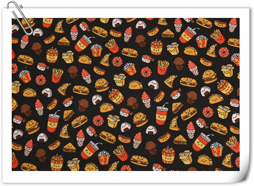 Wide110 см мультяшный мороженое торт овощи хлопчатобумажная ткань печатная для