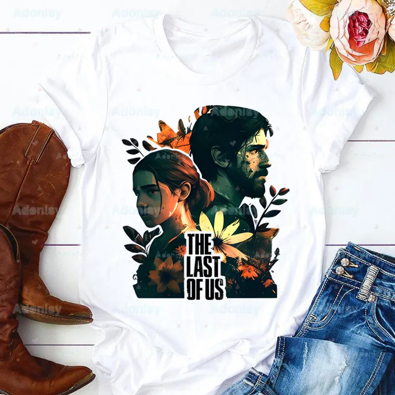 

Женская футболка «The Last of Us» с изображением светлячков Элли, Женская Повседневная белая рубашка, женская футболка с коротким рукавом и графическим принтом