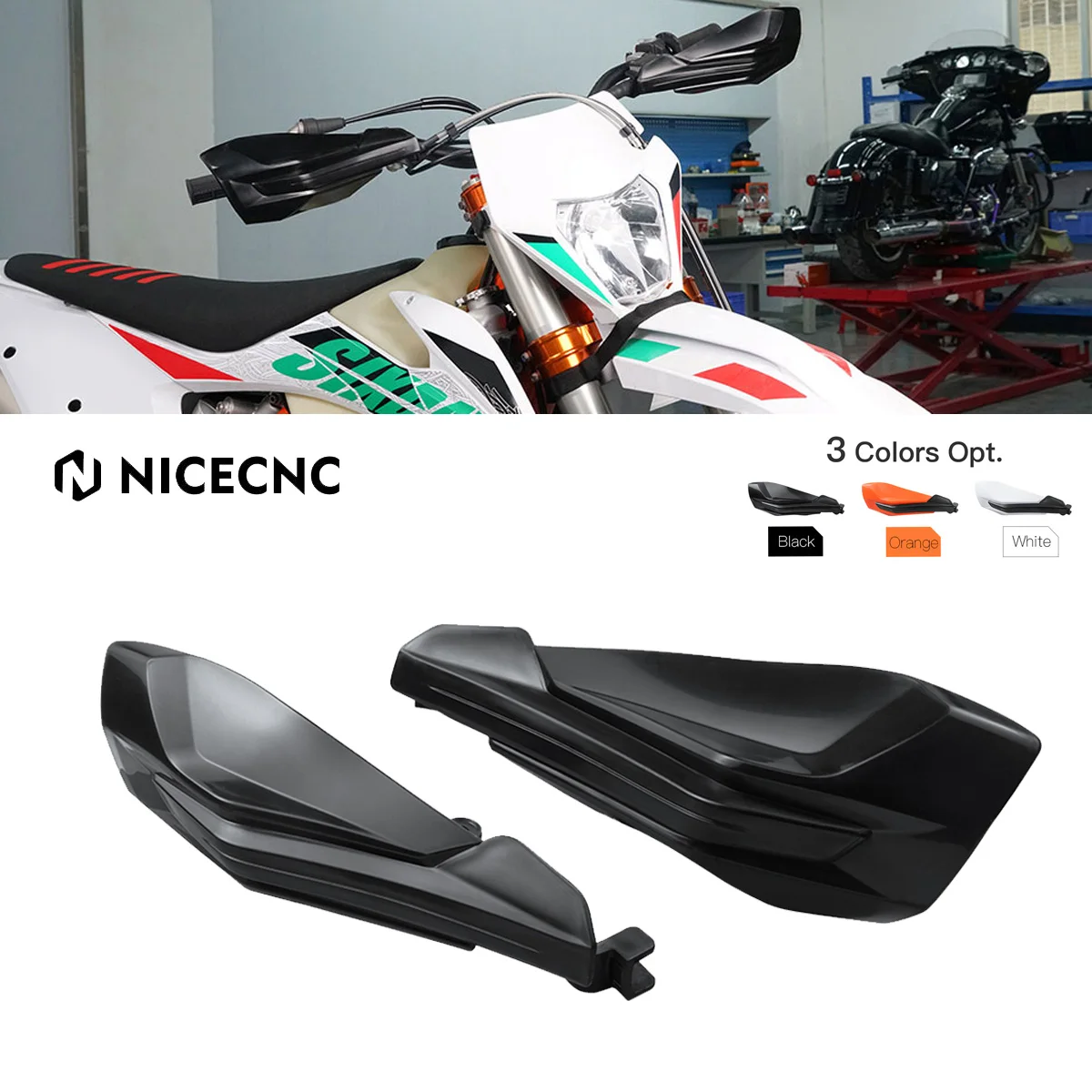 

NiceCNC Handlebar Handguard Handle Bar Protector for Husqvarna TE FE TC FC FX 250 350 450 501 2014-2016 TX300i 2022 2023 TC125
