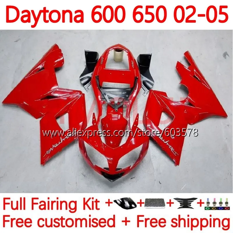 

Корпус для Daytona600 Daytona 650 600 02-05 Daytona650 2002 2003 2004 2005 Daytona 600 02 03 04 05 Обтекатели 148No.3 Фабричный красный