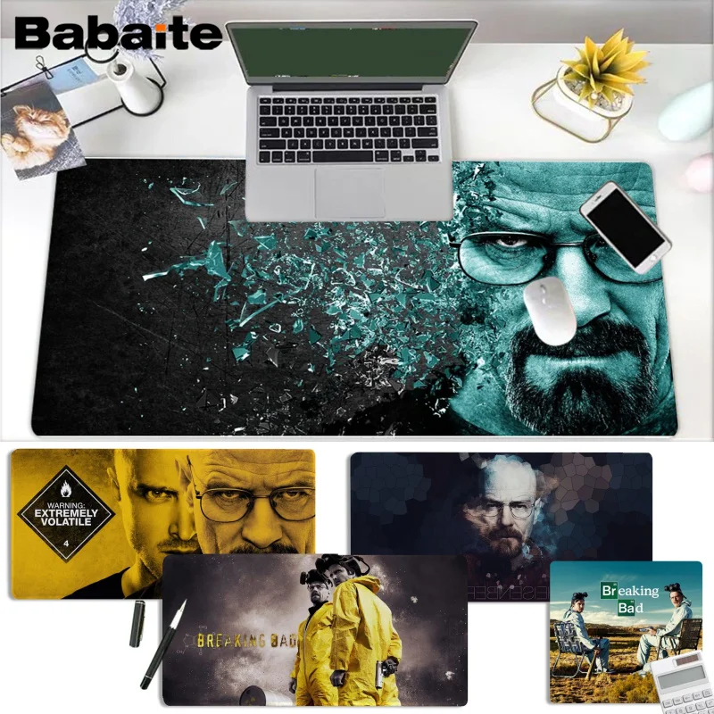 

Heisenberg Breaking Bad Mousepad girl pad Keyboards Mat Rubber Gaming Desk Mat Size for large Edge Locking Game Keyboard Pad