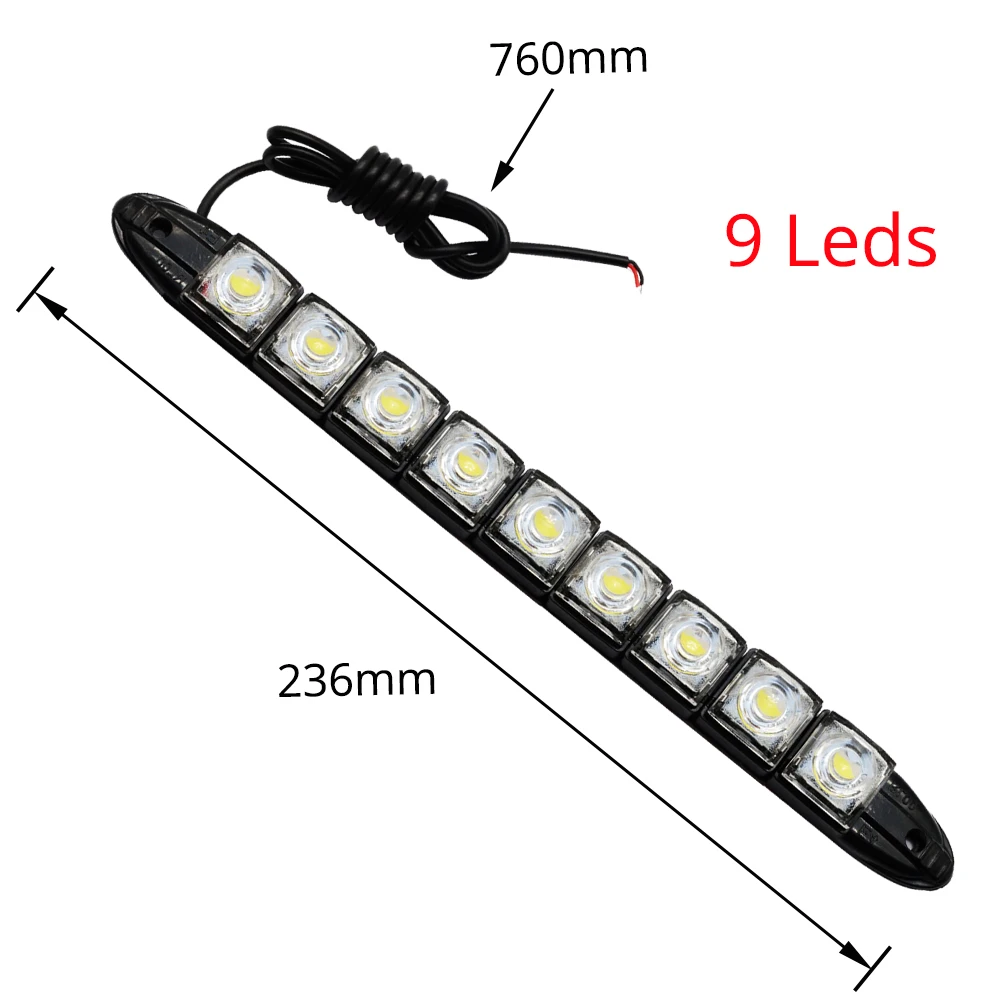 

2x Универсальные Автомобильные Светодиодные ДХО (дневные Ходовые Огни) С 6-20 Светодиодами, Белые