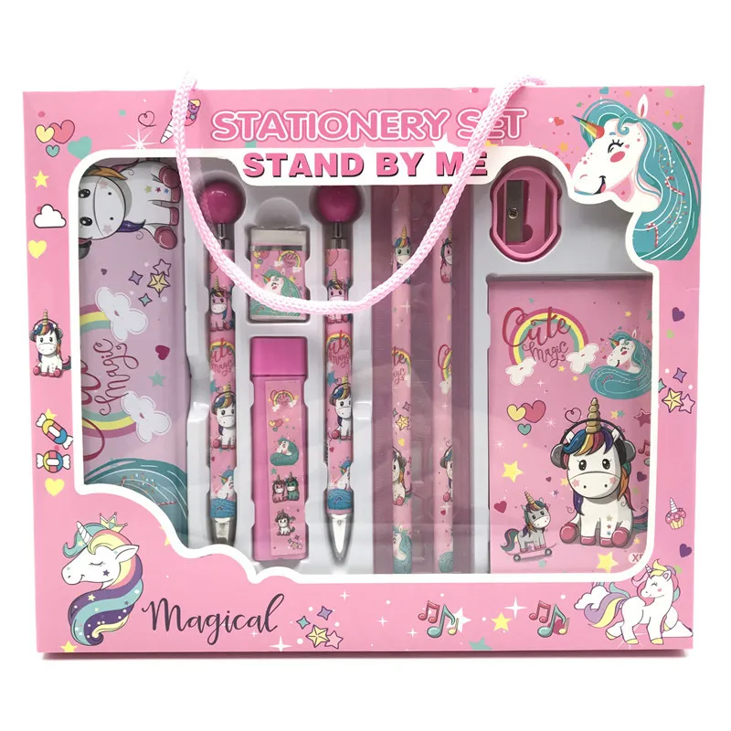 

10-in-1 Cute Stationery Sets For Student School Office Supplies Kawaii First Grader Set All-in-one Birthday Christmas Gift Box