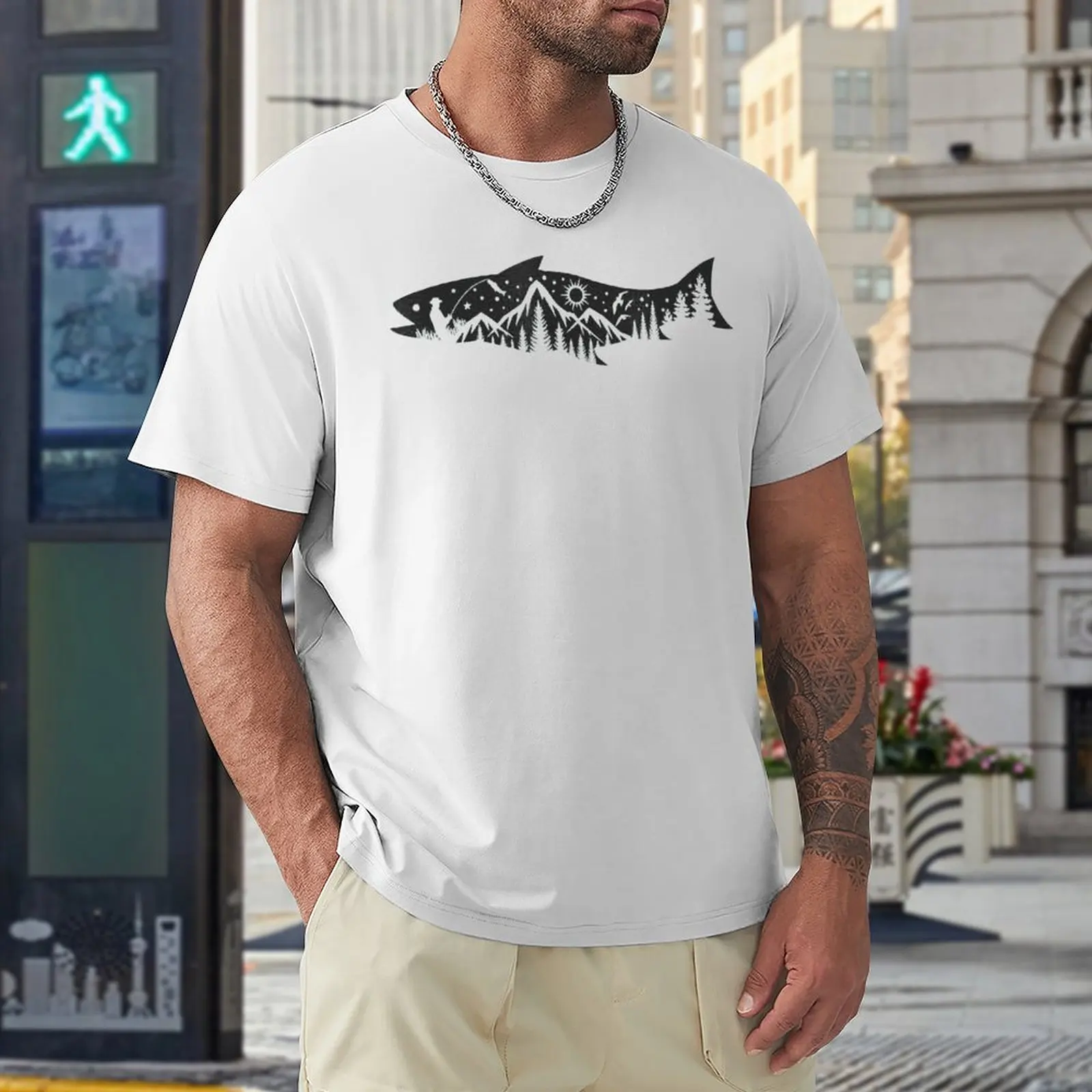 

Casual Graphic Fish And Mountain Trout Fishin Relax 4 Tshirt High Quality Activity Competition USA Size