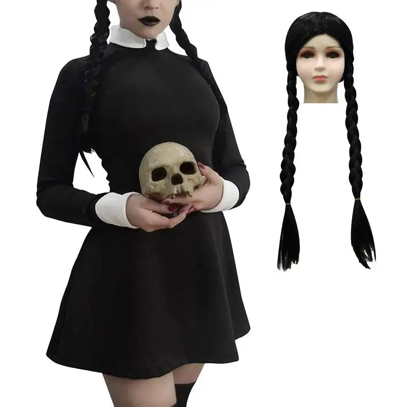 

Женский костюм с длинным рукавом addam, черный костюм с белым воротником в готическом стиле, костюм для Хэллоуина