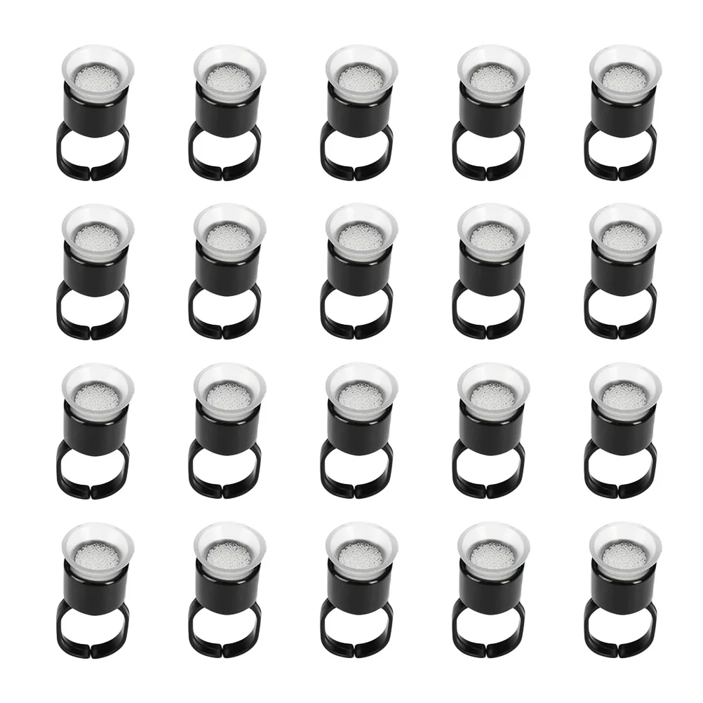 

20pcs Ring Cups Ink Pigment Clean Eyelash Rings Makeup Holder for
