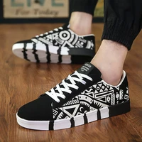 black new mens casual canvas shoes sneakers lightweight comfortable graffiti mens shoes zapatos de hombre kanye west loafers