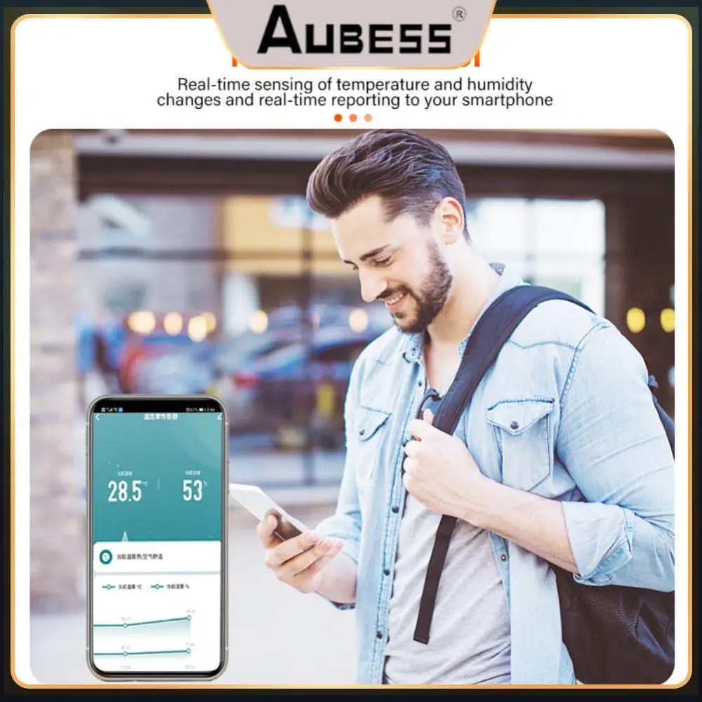 

Mini Real-time Detecter App Control Temperature Humidity Sensor Battery Powered Smart Life Tuya App Humidity Sensor Hygrometer