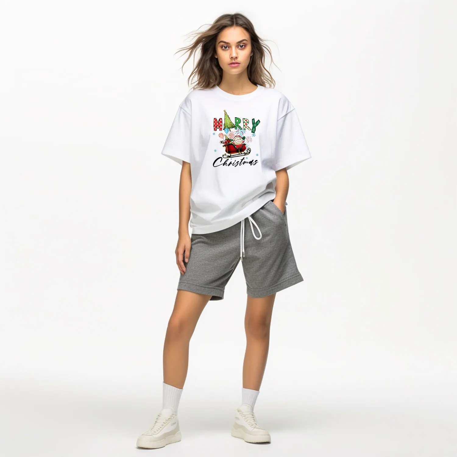 Креативные рождественские Vibes веселые и яркие hohohoho Joy наклейки с утюгом