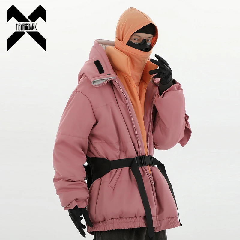 

Зимняя куртка с капюшоном 11 BYBB'S DARK в стиле хип-хоп, парки, мужские тактические искусственные парки из двух частей, теплая Толстая куртка с капюшоном Techwear