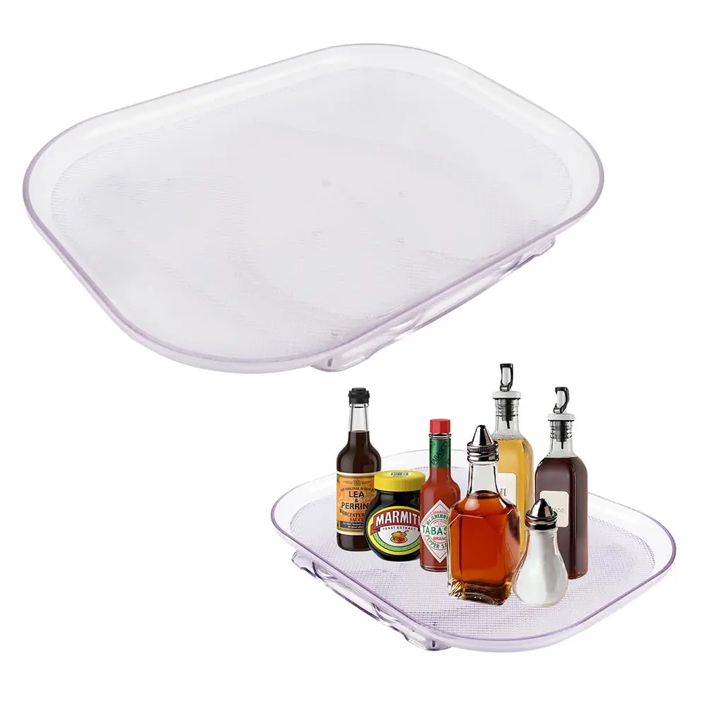 

Upgraded Lazy Susan Turntable Organizer for Fridge | 15.76" Rectangular Lazy Susan for Refrigerator, Pantry, Countertop, Kitchen