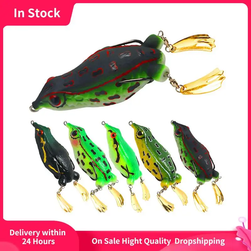 

12cm 25g Frog Lures Topwater Trolling Artificial Thunder Frog Bait With Fishing Hooks Soft Tube Bait Freshwater Saltwater Tackle