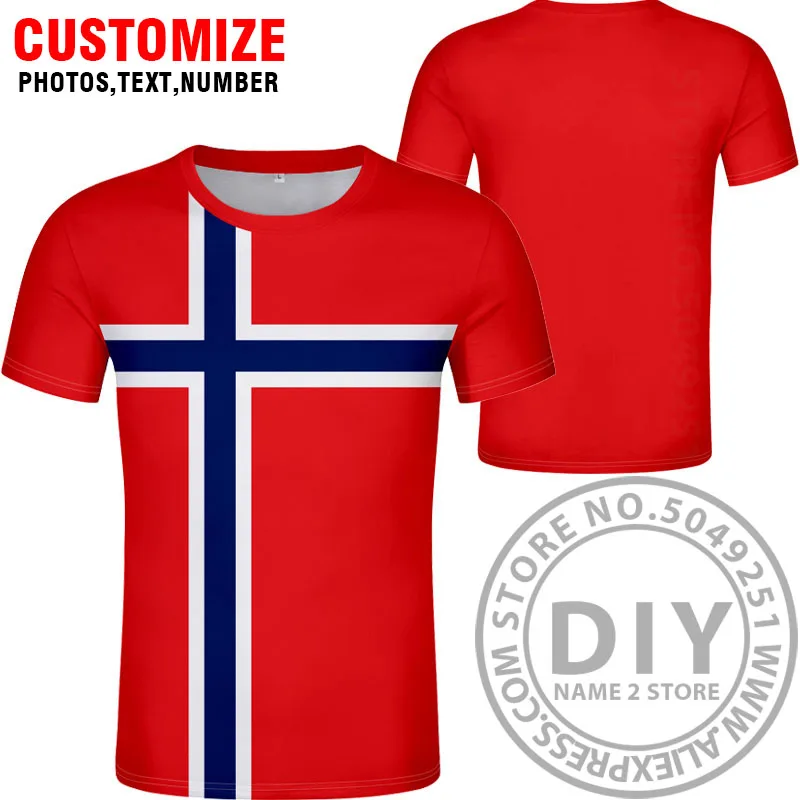 Норвежская футболка с номером имени или фото текстом одежда принтом Сделай Сам